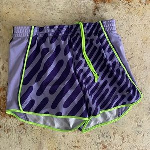 Nike DriFit shorts purple green size Small